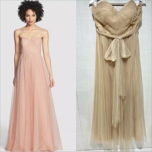 Jenni Yoo Annabelle convertible tulle a line gown champagne size 12